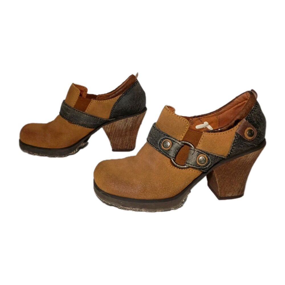 Vintage London Underground Brown Suede Platform Clogs Size 6-UK Sz 8-US Booties